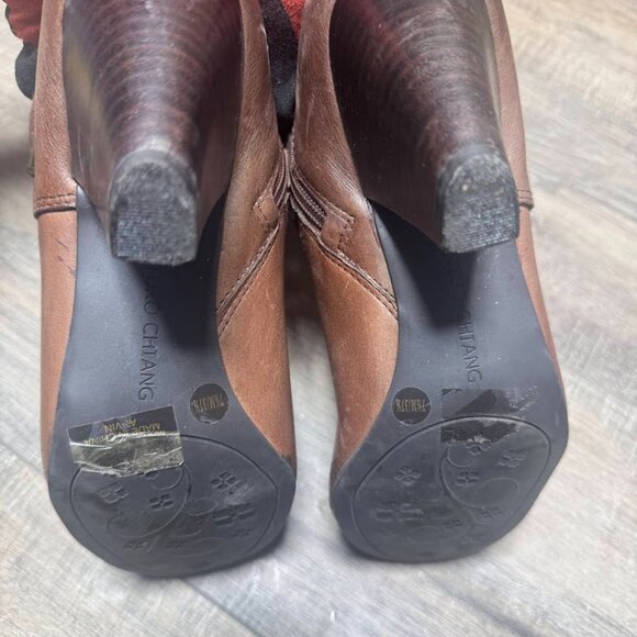 Arturo Chiang Velma Cognac Brown Leather Knee High Boots Women's Size 7.5 - Picture 4 of 7